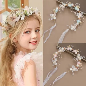 Girls Imitated Pearl Headress,Baby Girl Flower Garland