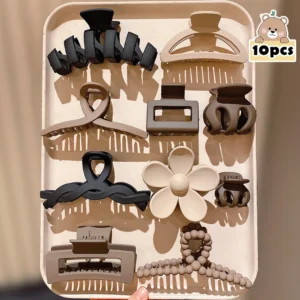 10-Piece Set Vintage Hair Grips Multicolor for Girls